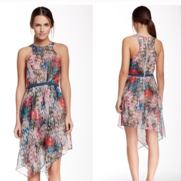 Elizabeth and James Liv Silk Tank Dress Asymmetrical Hem Size 2 - Picture 3 of 8